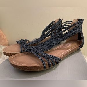 Adam Tucker by Me Too Navy Blue Naya Sandal, Size 6.5